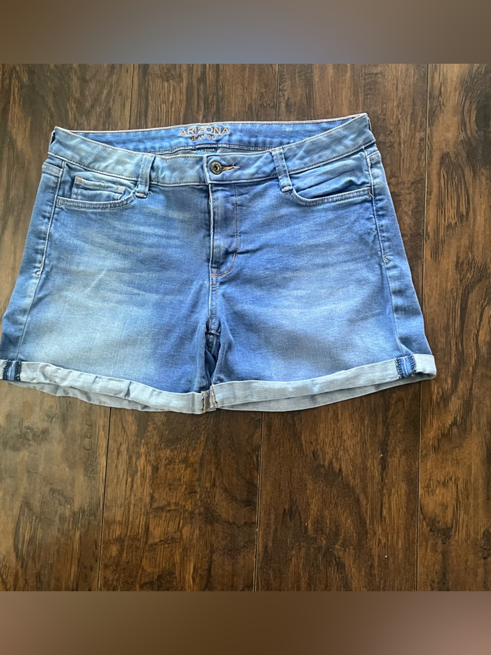 Arizona Jean Company Light Blue Rolled-Hem Denim Shorts